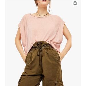 Free people pink halo tee lightweight oversized womens XS